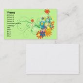 渦巻きベクトルの花の束 名刺 (正面/裏面)