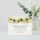 渦巻きモダン孔雀の羽モノグラムモノグラムの 招待状 (スタンド正面)