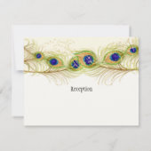 渦巻きモダン孔雀の羽モノグラムモノグラムの 招待状 (裏面)