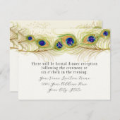 渦巻きモダン孔雀の羽モノグラムモノグラムの 招待状 (正面/裏面)