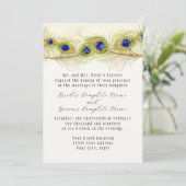 渦巻きモダン孔雀の羽モノグラムモノグラムの 招待状 (スタンド正面)