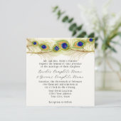 渦巻きモダン孔雀の羽モノグラムモノグラムの 招待状 (スタンド正面)