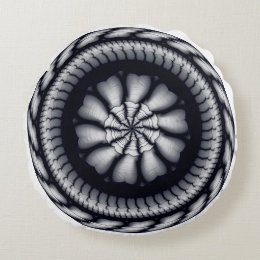 渦巻きモダン装飾 ラウンドクッション (正面)