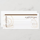 渦巻きモチーフモダン付きギフト証書 (正面/裏面)