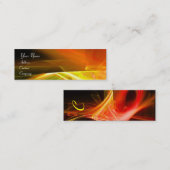 渦巻きモノグラム鮮やかブラックイエローオレンジ スキニー名刺 (正面/裏面)