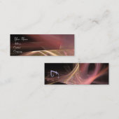 渦巻きモノグラム鮮やかブラックピンクアンティーク赤 スキニー名刺 (正面/裏面)