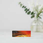 渦巻きモノグラム黒鮮やか赤オレンジ スキニー名刺 (スタンド正面)