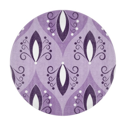 渦巻きヴィンテージ幾何学的シームレスアート カッティングボード (正面)