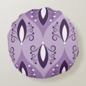 渦巻きヴィンテージ幾何学的シームレスアート ラウンドクッション (裏面)