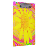 渦巻き上の黄色のひまわりサイケデリック花 クリップボード (右)