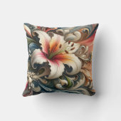 渦巻き型にカラフル囲まれたユリ クッション (裏面)