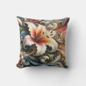 渦巻き型にカラフル囲まれたユリ クッション (正面)