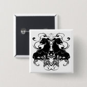 渦巻き型ヴィンテージライオンの精巧 缶バッジ (正面&裏面)