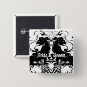 渦巻き型ヴィンテージライオンの精巧 缶バッジ (正面&裏面)