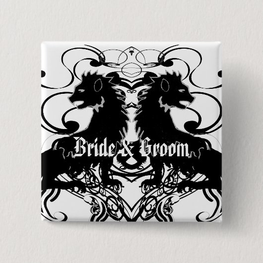 渦巻き型ヴィンテージライオンの精巧 缶バッジ (正面)