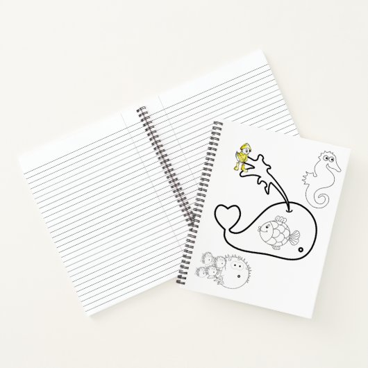 渦巻き型帳票魚類の彩色 ノートブック (内部)