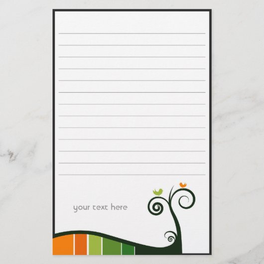 渦巻き形の文房具 便箋 (正面)