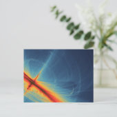 渦巻き形の青とオレンジの抽象芸術 ポストカード (スタンド正面)
