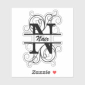 渦巻き形モノグラム文字；あなたの名前の宇宙 シール (シート)