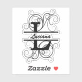 渦巻き形モノグラム文字；あなたの名前の宇宙 シール (シート)