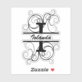 渦巻き形モノグラム文字；あなたの名前の宇宙 シール (シート)