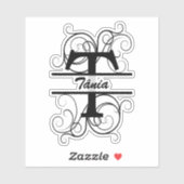 渦巻き形モノグラム文字；あなたの名前の宇宙 シール (シート)