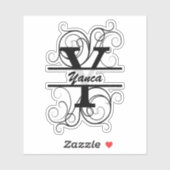 渦巻き形モノグラム文字；あなたの名前の宇宙 シール (シート)