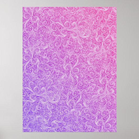 渦巻き形：紫 – ピンク ポスター (正面)