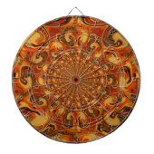 渦巻き抽象芸術オレンジ、ブラウン、緑の色調 ダーツボード (正面)