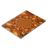 渦巻き抽象芸術オレンジ、ブラウン、緑の色調 ノートブック (左側)