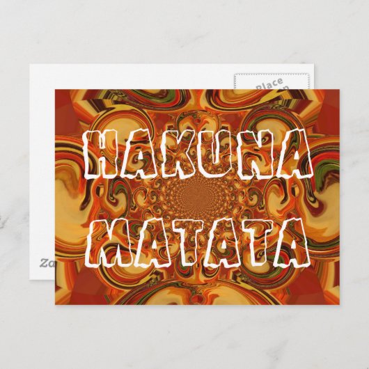 渦巻き抽象芸術オレンジ、ブラウン、緑の色調 ポストカード (正面/裏面)