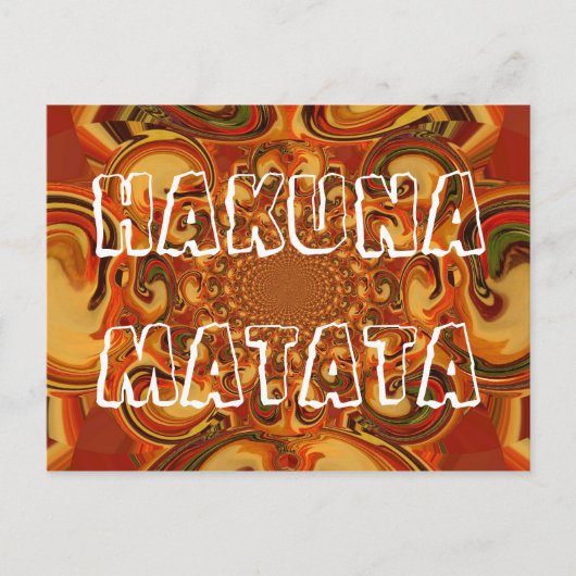 渦巻き抽象芸術オレンジ、ブラウン、緑の色調 ポストカード (正面)