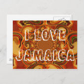 渦巻き抽象芸術オレンジ、ブラウン、緑の色調 ポストカード (正面/裏面)