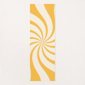 渦巻き抽象芸術パターン（黄色とアーモンドクリーム） ヨガマット (正面)