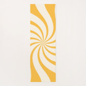 渦巻き抽象芸術パターン（黄色とアーモンドクリーム） ヨガマット (裏面)