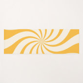 渦巻き抽象芸術パターン（黄色とアーモンドクリーム） ヨガマット (正面(横))