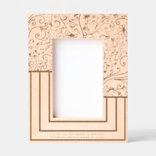 渦巻き旋回が4x6ユニークPの感謝の線を飾る レーザー彫刻フレーム