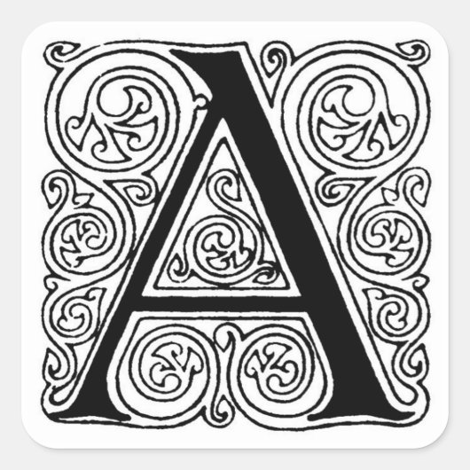 渦巻き旋回でモノグラム'A' – シール (正面)