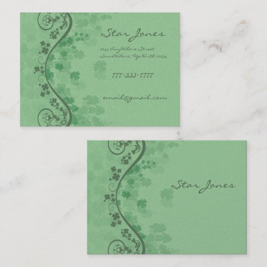 渦巻き旋回とクローバーとシャムロックのガロール 名刺 (正面/裏面)