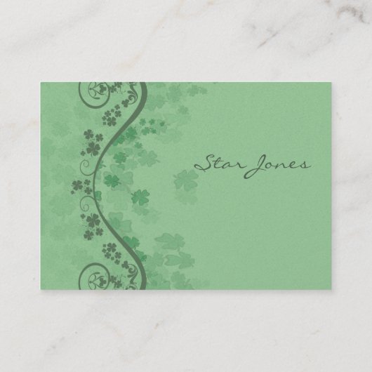 渦巻き旋回とクローバーとシャムロックのガロール 名刺 (裏面)