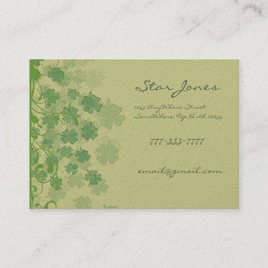 渦巻き旋回とクローバーとシャムロックのガロール 名刺 (正面)