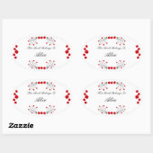 渦巻き旋回とバラ 楕円形シール (シート)