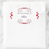 渦巻き旋回とバラ 楕円形シール (バッグ)