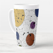 渦巻き旋回と円マグカップ カフェラテマグ (左アングル)