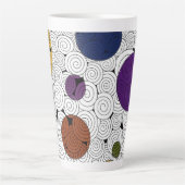 渦巻き旋回と円マグカップ カフェラテマグ (正面)