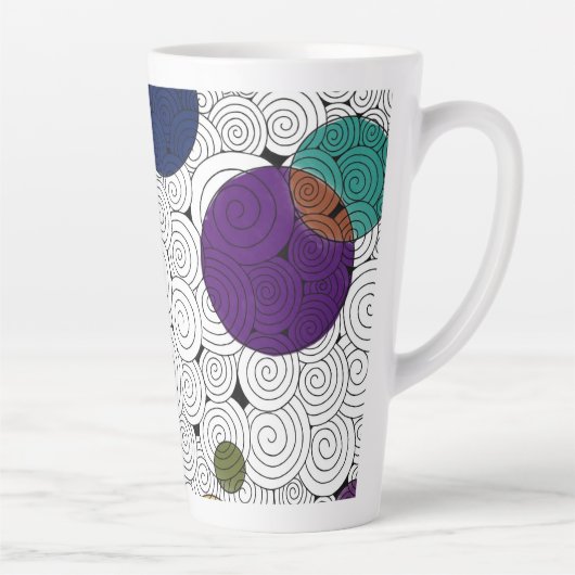 渦巻き旋回と円マグカップ カフェラテマグ (右)