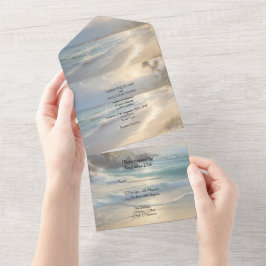 渦巻き旋回と蝶 オールインワン招待状