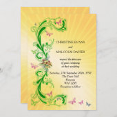 渦巻き旋回と蝶 招待状 (正面/裏面)