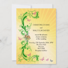 渦巻き旋回と蝶 招待状