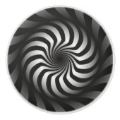 渦巻き旋回の白黒キャビネット引出しノブ セラミックノブ (正面)